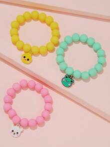 3 chiếc vòng tay hạt cườm hình Dopamine dễ thương hoạt hình dành cho trẻ em, phụ kiện trang sức cho học sinh nữ đáng yêu - Nhiều màu - Xem 5