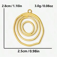 5pcs High-End Fashionable Multipattern Stainless Steel Gold And Silver Sunburst Geometric Pendant Ring Charms, Suitable For DIY Jewelry Making Necklace Bracelet Earrings