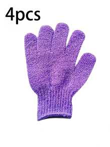 4/2/1pc Random Color Revitalizing Exfoliating Bath Gloves - Double Texture Gloves For Deep Cleansing & Polishing - Ideal For Spas, Massages & Body Scrubs - Soft & Durable Bathing Accessories