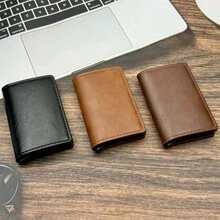 1PC Bàn chải chống trộm cho nam Chống khử từ RFID Túi đựng thẻ hợp kim nhôm Túi đựng thẻ ngân hàng Gói thẻ ngân hàng Hộp đựng thẻ tín dụng Bảo vệ Túi đựng thẻ chống từ, Kẹp thẻ ví kim loại bật lên tự động - Nhiều màu - Xem 4