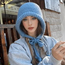 1pc Street Knit Balaclava Chapéu Quente, Outono/Inverno