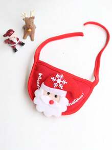 1 件圣诞宠物可爱帽子围兜配件套装，圣诞老人装饰套件，温暖装饰适用于小狗和猫咪节日用品