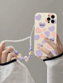 魅力心形挂绳手机壳，采用心形吊坠带设计，兼容 Iphone 16/16Plus/16Pro/16Promax、15/15Plus/15Pro/15Promax、Iphone 14/14Plus/14Pro/14Promax、Iphone 13/13Pro/13Promax、Iphone 12/12Pro/12Promax、Iphone 11/11Pro Max、防尘、极具吸引力、时尚 - 彩色 - 查看 4