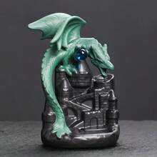 1 cái Lò đốt hương rồng sáng tạo trang trí nhà theo phong cách cổ điển quà tặng Giáng sinh đồ trang trí phong thủy may mắn (không có hương) - Nhiều màu - Xem 12