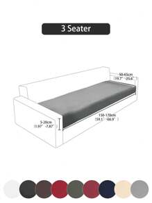 1pc High Elastic Milk Silk Sofa Seat Cushion Cover, Solid Color All Season Universal Modern Minimalist Sofa Pad Cover, Dust-Proof, Washable, Suitable For Living Room, Bedroom, Study, Black, White, Gray