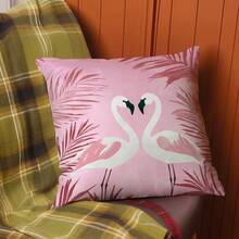 1 个 17.7*17.7 英寸（45*45 厘米）粉色火烈鸟印花抱枕套（单面印花），适用于家庭、沙发、床上装饰、育儿室、汽车等。 - 粉紅色火烈鳥 - 查看 4
