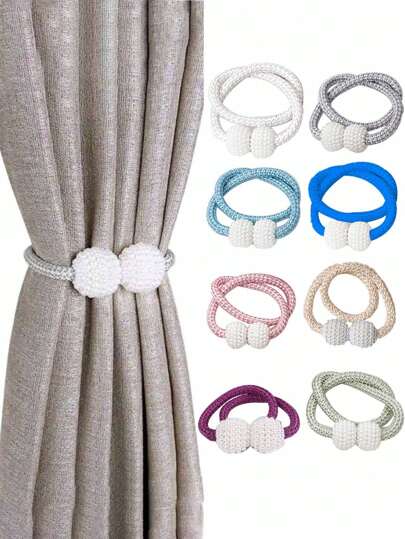 2pcs/4pcs Magnetic Curtain Tiebacks, Minimalist Style Curtain Holdbacks, Luxury Non-Drill Curtain Clips For Bedroom, Office, Dining Room, Living Room