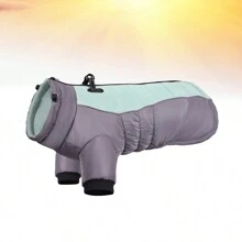 1 bộ quần áo ấm áp cho thú cưng mùa thu/đông có thể điều chỉnh kích thước, phù hợp với thú cưng cỡ trung bình đến lớn - Màu xanh lam - Xem 16
