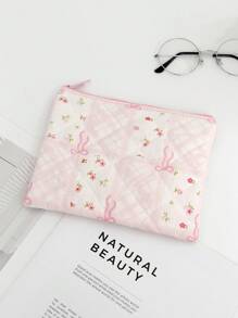 1 Piece Cute Bow Knot Cosmetic Pouch For Small Items Storage Bag Travel Clutch Cosmetic Makeup Pouch Bag - Toiletry Organizer Purse Wristlet Aesthetic Simple Floral Makeup Pouch For Purse Cute Clutch Fabric Flowers Small Cosmetic Pouch Bag With Pink Zipper Beauty Bag, Women Makeup Bag Pouch Travel Toiletry Organizer, Back To School Teacher Gift, Christmas Pattern Tot Bag Christmas Tree Ms. Gift Bag Is Suitable For Christmas Gifts To Friends, Boho Vibes,For Holiday Beach, Bathroom Collection, Bedroom Collection, Large Capacity