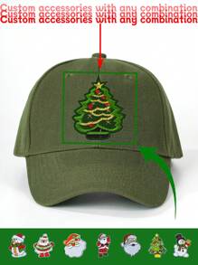 1pc DIY Customizable 8 Styles Of Christmas Accessories And 7 Colors Baseball Cap, Can Be Mixed And Matched, Suitable For Christmas