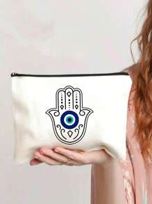 Evil Eye 化妆包 化妆品收纳包 洗漱用品收纳袋 拉链手提包 多功能洗漱包 度假用 浴室用品 化妆包 旅行学习用品 旅行必需品 小袋 化妆包 节日必需品 化妆包 化妆包 美容 - 米色 - 查看 2