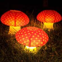 Đèn lồng hình nấm, đồ trang trí hình nấm 3D, vật dụng trang trí tiệc theo chủ đề xứ sở thần tiên cho tiệc Giáng sinh, Halloween - 24 chiếc đèn lồng nhỏ - Xem 4