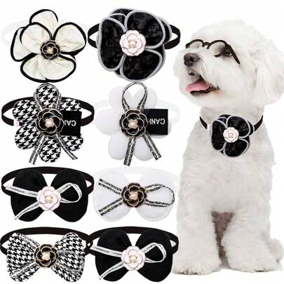 7pcs Pet Fashion Bow Ties, Royal Nobleman Dog Bow Ties, Fits Dogs And Cats, Assorted Colors