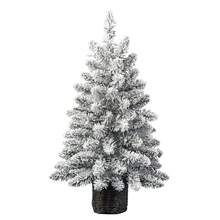 24 In Pre-Lit Cooper Flocked Spruce Artificial Christmas Tree With 35 Clear LED Lights And Stand - màu xanh lá - Xem 4