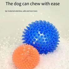 Juguete de perro con chillido de TPR, pelota con chillido de alta elasticidad, pelota con punta blanda, pelota limpiadora dental flotante y resistente al masticado para perros