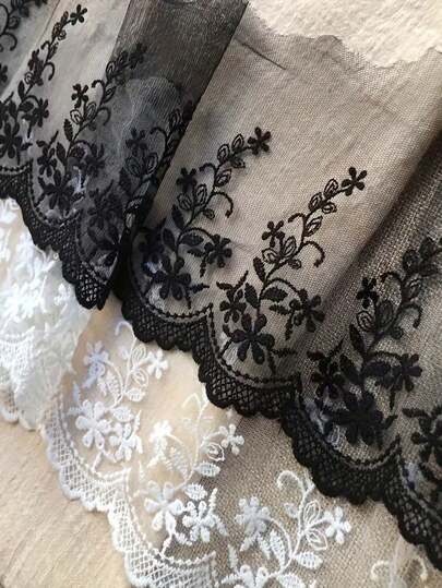 1 yard broderad spetskant, 15 cm bred, gör-det-själv-material för klädaccessoarer