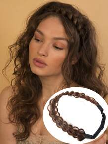 合成可调节手工编织头带 耐高温合成编织头带 头饰 辫子头带 带松紧带 女士发饰