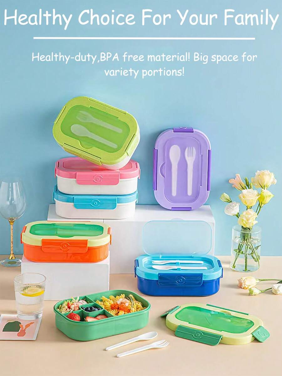 Hộp đựng cơm trưa Bento vuông 1 ngăn - Thiết kế chống rò rỉ an toàn, dễ rửa bằng tay, đầy đủ đồ dùng nhà bếp, giải pháp lưu trữ và sắp xếp lý tưởng