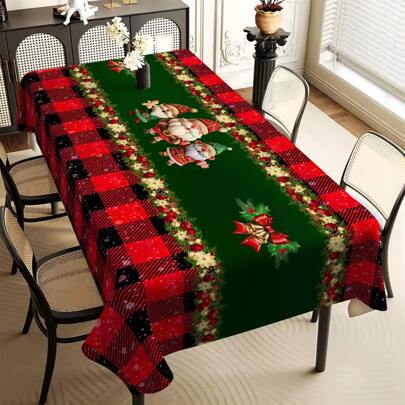 1 块节日圣诞格子桌布：防水、防污、防皱，适合室内和室外使用 - 适合餐饮、派对、自助餐和婚礼