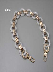 1pc 40/80/120cm Octagonal Buckle Acrylic Resin Chain, Baroque Vintage Contrast Color Resin Handmade Detachable Chunky Chain For Women Bag