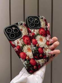 1 Ốp điện thoại di động họa tiết hoa đỏ và trắng cổ điển chống rơi, chống bám vân tay, chống sốc, mềm mại tương thích với iPhone và các mẫu máy - Nhiều màu - Xem 4