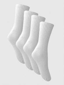 Kit 3 Large Size Socks Selene Long Shaft 4160 Pants 45 To 48 - trắng - Xem 2