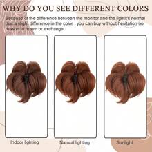 8inch/20cm Claw Clip Short Ponytail Hair Extensions With 4 Bendable Metals DIY Style Synthetic Hair Pony Tail Messy Bun Hairpiece Straight To Curly High Fluffly Chignon Updo Hairpieces Black Brown Blonde Highlight Daily Party Halloween Christmas Gift - Tóc vàng sẫm đến tóc vàng tẩy - Xem 11