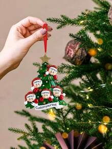 LICVIC Personalized Family Christmas Decorations, 2025 Five-Member Family Christmas Decorations, Customized Family Tree Decorations, Customizable 2-7 Person Named Family Christmas Decorations, Customizable Christmas Tree Decorations, 2025 Christmas Decorations With Family Member Names - Christmas Tree and Snowman a - View 7