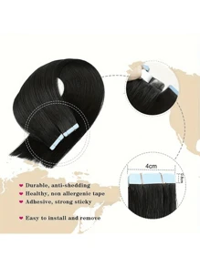Tape In Hair Extensions Human Hair 20pcs/Pack/30g Remy Straight Invisible Tape Adhesive Hair Extensions Suitable For All People 10-24 Inches - S1B - View 3
