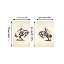 1/2 bức tranh vải canvas in hình cao bồi nghệ thuật treo tường phương Tây, áp phích Rodeo, tranh in hình ngựa hoang Bucking Bronco trang trí món quà cho cô ấy không có khung - Nhiều màu - Xem 14