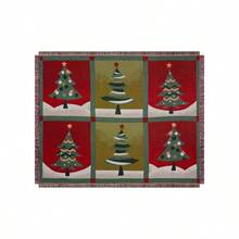 Peel Forest 圣诞快乐毯子壁挂沙发地毯松树圣诞树 - 多色 - 查看 1