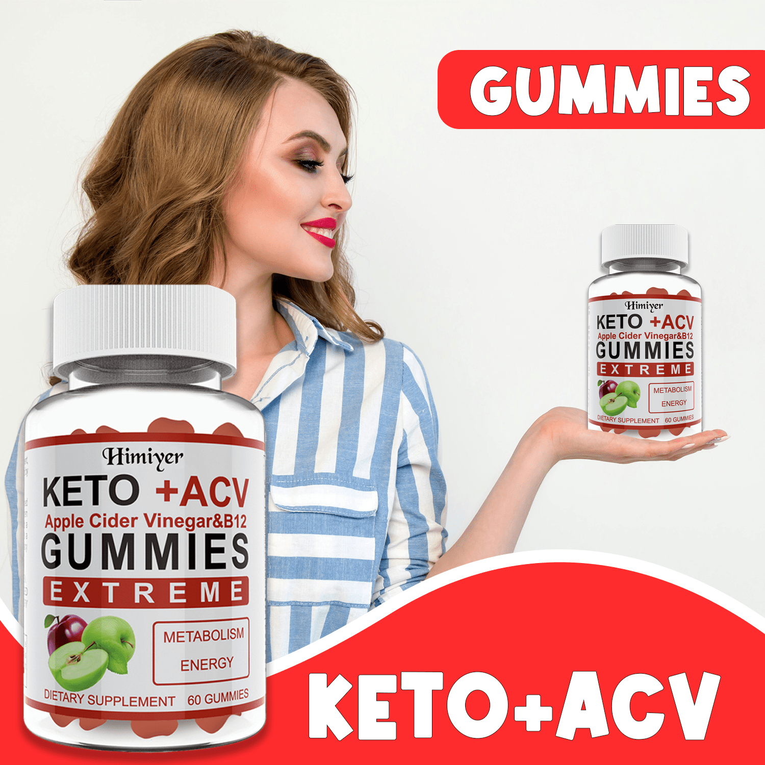 5 Bottles Keto ACV Gummies Keto Gummies Apple Cider Vinegar Formulated