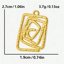 5pcs High-End Fashionable Multipattern Stainless Steel Gold And Silver Sunburst Geometric Pendant Ring Charms, Suitable For DIY Jewelry Making Necklace Bracelet Earrings