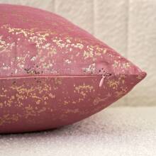 1pc Double-Sided Baroque Style Gold Foil Printed Velvet Cushion Cover,No Filling. The Soft Velvet Fabric With Gold Foil Print Shiny Shimmering Design, Suitable For Sofa, Couch, Bed, Car, Chairs, Window Seats, Loveseat, Living Room, Bedroom, Floor, Bench, Office, Cafe Etc.