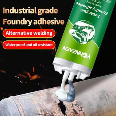 1/2 st gjutjärnsgel högtemperaturbeständigt svetslim, höghållfast metallbindningslim för vattentank, kylare, plaströr läckagereparation, vattentätt, mångsidigt AB-lim