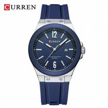 Curren CURREN Herren Sportuhr, Silikonarmband, Kalender, wasserdicht, modische Quarzarmbanduhr, Geschenke