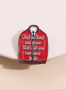 1 件正能量名言珐琅别针只要善良勇敢，这就是你所需要的歌词胸针歌手翻领徽章礼物 - 紅色 - 查看 4