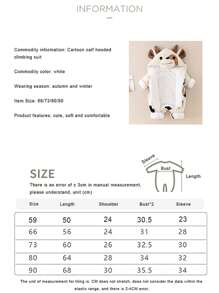 Unisex Baby Flannel Animals Costume Cosplay Jumpsuit For Christmas Halloween Toddler Winter Front Zip Hooded Romper - Beige - View 7