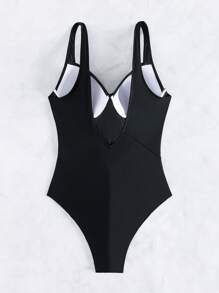 WD Modas Women's Plus Size Swimsuit 2025 XX205 - Black - View 2