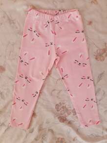 Calça legging infantil menina cotton algodão kit com 5 unidades sortidas - Multicolorido - Visão 4