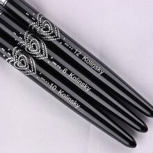 1 支 Kolinsky 美甲水晶雕刻笔，带金属水钻手柄 - 黑色 - 查看 5