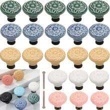 10 piezas de perillas para cajones, tiradores de gabinete altamente atractivos de estilo minimalista, manijas de acero inoxidable, porcelana y cerámica para gabinetes de cocina de estilo vintage, manijas modernas para puertas de baño, accesorios creativos para muebles de cocina