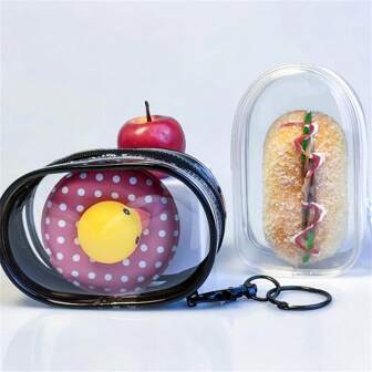 1pc, Mini Dust-Proof Storage Bag, Multipurpose PVC Storage Pouch With Keychain, Suitable For Organizing Cables, Dolls, Earphones, Coins, Lipsticks, Etc.Charger Carry Case Cable Tidy Box Duffel Travelling Bag Cable Bag Electronic Data Cable Bedside Storage For Travel Airpods Camera Collect Women Man Child's Christmas Gifts Essential Teacher Supplies Waterproof Lightweight Large Capacity Portable Accessories