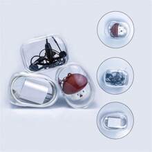 1pc, Mini Dust-Proof Storage Bag, Multipurpose PVC Storage Pouch With Keychain, Suitable For Organizing Cables, Dolls, Earphones, Coins, Lipsticks, Etc.Charger Carry Case Cable Tidy Box Duffel Travelling Bag Cable Bag Electronic Data Cable Bedside Storage For Travel Airpods Camera Collect Women Man Child's Christmas Gifts Essential Teacher Supplies Waterproof Lightweight Large Capacity Portable Accessories