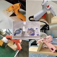 Giá đỡ súng bắn keo cố định đế gỗ, Vật liệu phụ kiện giá đỡ súng bắn keo nóng DIY, Giá đỡ bằng gỗ - Màu gỗ - Xem 3