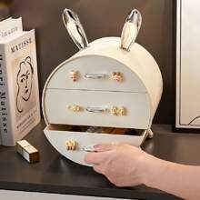 Plastic Desk Organizers With Removable Drawers Jewelry Holder For Bedroom - 米色 - 查看 2