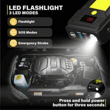 Jump Starter - 3 In 1 Car Battery Jump Starter - 2500A 12V 21000mAh Portable Charger, Jump Box, Battery Booster Pack With LCD Display (For 8L Gas/6.5L )