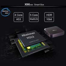 X96 Mini Android Tv Box Versión Android 11.0 S905W 2G+16G Quad Core Soporte 2.4G Wireless WIFI Smart TV BOX Set Top Box - Negro - Ver 8