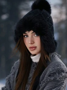 1 chiếc mũ len Balaclava mềm mại màu trơn cho nữ, mũ len dày chống gió giữ ấm mùa đông có vành che tai, mũ len dễ thương theo phong cách người có ảnh hưởng trên mạng xã hội, giản dị, thanh lịch, thời trang đường phố, cổ điển, phù hợp với chu vi vòng đầu lớn, thích hợp cho hoạt động ngoài trời, trượt tuyết, đạp xe, du lịch, tiệc tùng, sử dụng hàng ngày - MM1891 - Xem 17