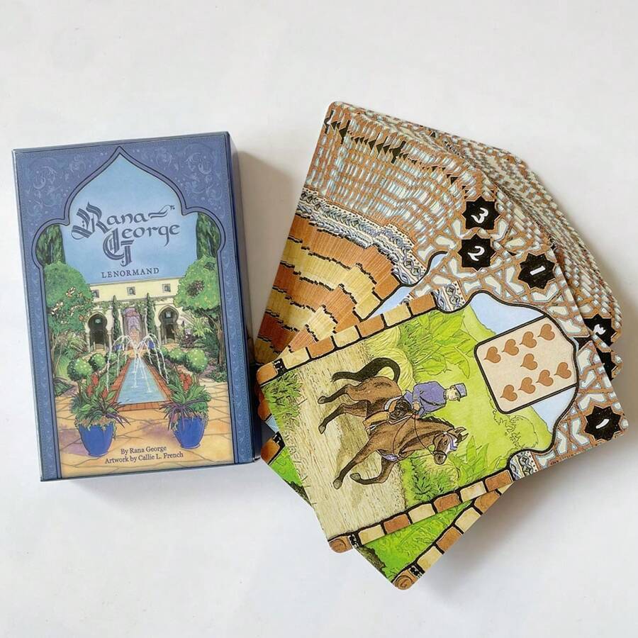 caliente Rana George Lenormand Oráculo Tarot Cartas Adivinación del Destino Profecía Juego de Cartas Fiesta Familiar Juguete Guía PDF del Oráculo - Multicolor - Ver 1